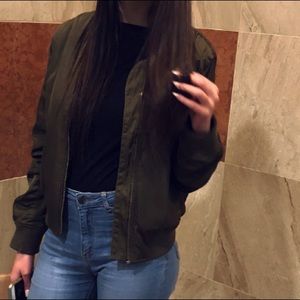 Green bomber jacket